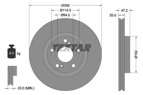 92140903 диск тормозной передний!\ Honda Accord 2.0/2.4/2.2i-CTDi 03> 92140903 TEXTAR