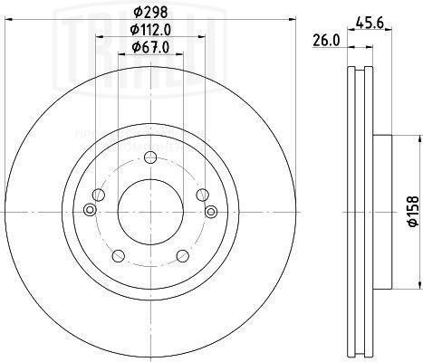 Диск торм. SsangYong Actyon (10-) перед. d=298 (окраш.) (DF 170103)  2шт DF 170103 TRIALLI