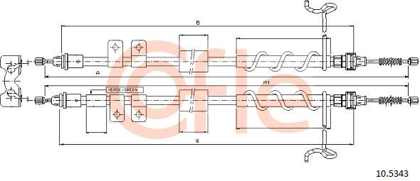Трос стояночного тормоза задн FORD TRANSIT CONNECT 200220 DS1,8TDdi-1 92105343 92105343 COFLE