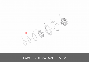 Кольцо стопорное FAW J6 КПП OE 1701357-A7G FAW