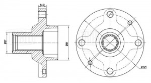 Ступица Лада Vesta (14-) (перед.) (MR 0103) MR 0103 TRIALLI