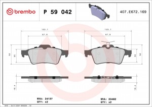 Колодки тормозные P59042 P59042 BREMBO