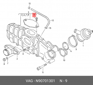 Саморез VW AUDI SEAT SKODA OE N 907 013 01 VAG