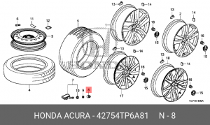 42754TP6A81 ГАЙКА, КЛАПАН TPMS 42754TP6A81 HONDA