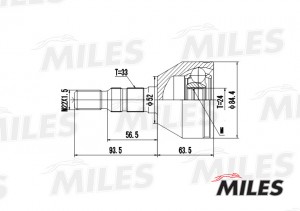ШРУС наружный OPEL ASTRA 1.7D/1.8 04- (GKN 304386) GA20345 GA20345 MILES