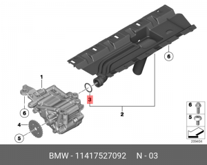 Кольцо уплотнительное BMW X5 (E70) насоса масляного OE 11 41 7 527 092 BMW