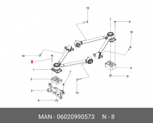 Винт с цилиндрической головкой M18X2X110 06020990573 MAN