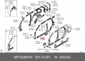 5311A781 КРОНШТЕЙН КУЗОВНОЙ 5311A781 MITSUBISHI