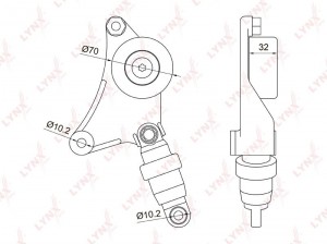 Натяжитель с роликом / приводной подходит для TOYOTA Avensis(T22/5) 2.0-2.4 00-0 PT-3043 LYNXAUTO