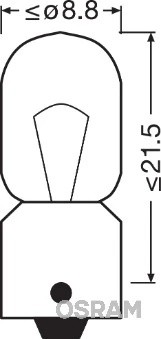 Лампа 24V T4W BA9s OSRAM 3930 OSRAM