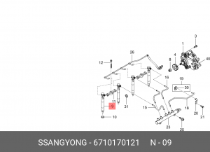ФОРСУНКА ТОПЛИВНАЯ 67101-70121 6710170121 SSANG YONG