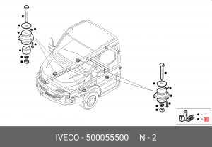подушка кабины!\IVECO 500055500 IVECO