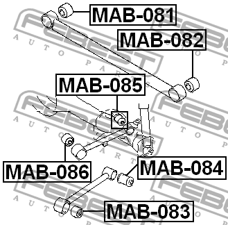 Сайлентблок задн подвески MITSUBISHI PAJERO IO MAB-082 MAB-082 FEBEST