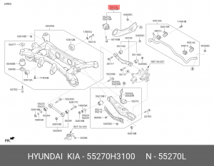 Рычаг подвески HYUNDAI Tucson (15-) KIA Sportage (16-) задний продольный левый O 55270H3100 HYUNDAI KIA
