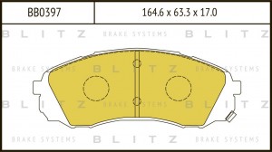 Колодки тормозные дисковые передние KIA Carnival 06- BB0397 BB0397 BLITZ