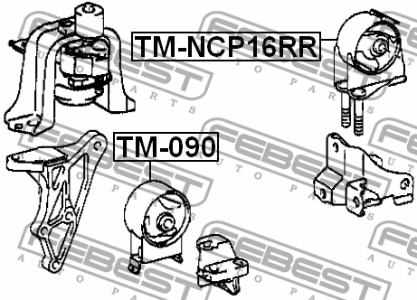Подушка двигателя задняя TM-NCP16RR FEBEST
