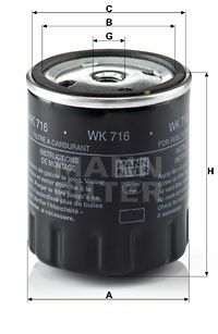 Фильтр топливный WK716 WK716 MANN FILTER