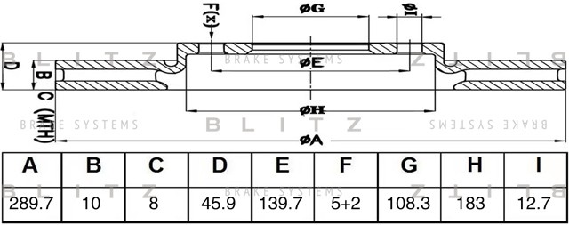 диск тормозной передний!\ Suzuki Jimny 1.3 05> BS0550 BLITZ