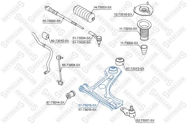 рычаг левый!\ Daewoo Tacuma/Rezzo 99> 5773015SX STELLOX