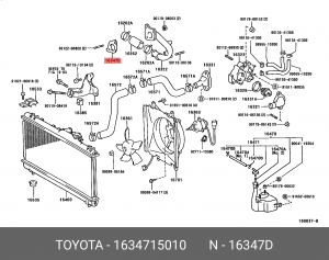прокладка насоса системы охлаждения!\ Toyota Corolla E11 97-01 16347-15010 TOYOTA