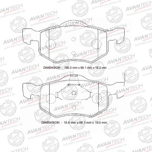 Колодки тормозные дисковые Avantech задние (противоскрипная пластина в компл.) AV1120 AVANTECH