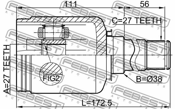 ШРУС внутр правый MERCEDES E W212 2008-2013 1611-221FRH 1611-221FRH FEBEST