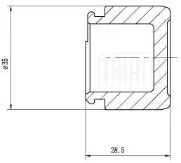 Поршень суппорта Opel Vectra B (95-) зад. d=35мм (RCF 032114) RCF 032114 TRIALLI