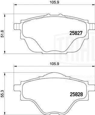 Колодки торм. для а/м Peugeot 308 II 13-/3008 16- диск. зад. торм. диск D290мм P PF4088 TRIALLI
