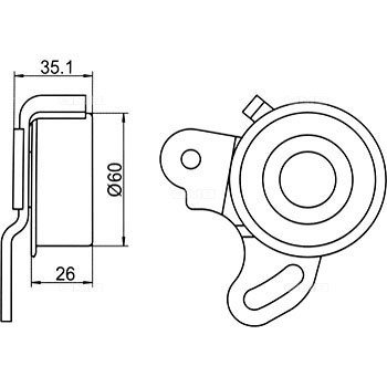 Ролик ГРМ натяжной Hyundai Pony III, Mitsubishi Colt II-III 1.2-1.5 (-95) GT1001 GT10010 GMB