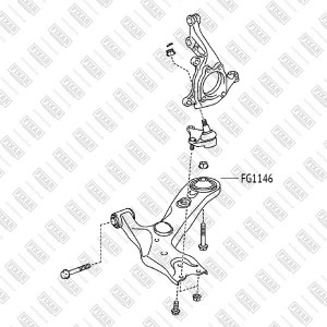 сайлентблок рычага нижнего задний!\ Toyota Corolla 06> FG1146 FIXAR