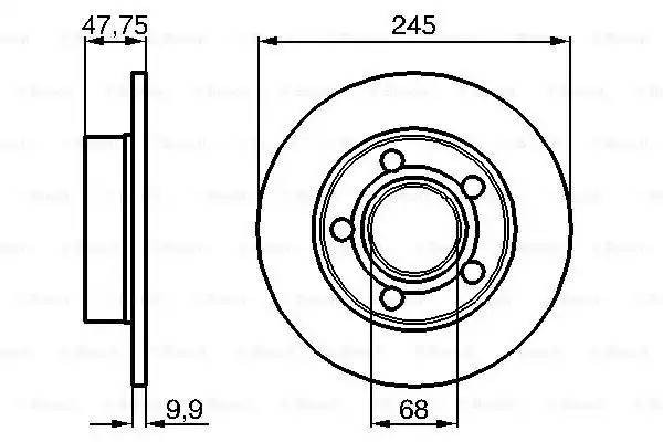 Диск тормозной VW Passat (96-05) AUDI A4 (95-01) задний (1шт.) BOSCH 0 986 478 888 BOSCH