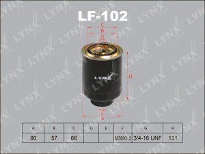 фильтр топливный!\ Toyota Land Cruiser 2.4-4.2D/TD 80>,VW Taro 2.4D 89> LF-102 LYNXAUTO