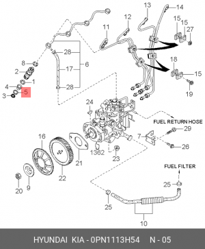 ПРОКЛАДКА ТОПЛИВНОЙ ФОРСУНКИ РЕЗИНОВАЯ 0PN1113H54 MOBIS
