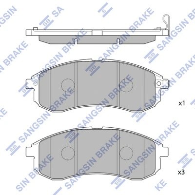 Колодки тормозные MITSUBISHI L200 (96-) передние (4шт.) SANGSIN SP1602 SANGSIN