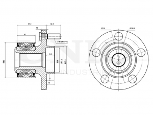 Ступица передняя (с ABS) HUB-20019 UNIO