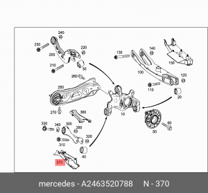 2463520788 НАКЛАДКА РЫЧАГА ПОДВСЕКИ A 246 352 07 88 MERCEDES BENZ