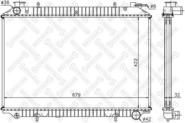 радиатор системы охлаждения! МКПП\ Nissan Vanette E-Cargo 2.3D 95-01 10-25990-SX STELLOX