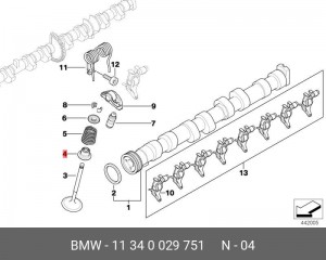 к-кт колпачков маслосъемных! 6x10/23x16 (16)\ BMW E46/E60/E65 1.8-4.8 01> 11 34 0 029 751 BMW