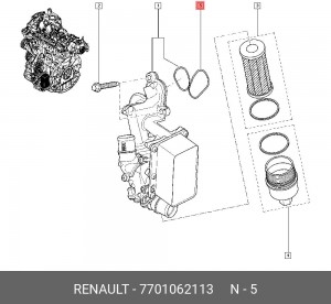 ПРОКЛАДКА ФИЛЬТРА МАСЛЯН. (РЕЗ) 7701062113 RENAULT