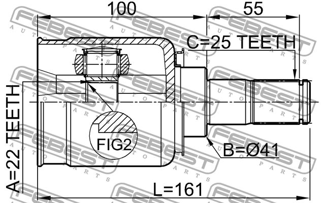 ШРУС внутренний KIA CEED I 2211-CD 2211-CD FEBEST