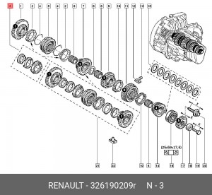 КОЛЬЦО СИНХРОНИЗАТОРА КП (МЕТ) 326190209R 326190209R RENAULT