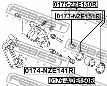 Поршень суппота задний TOYOTA COROLLA E150 2006-2013 0176-ADE150R 0176-ADE150R FEBEST