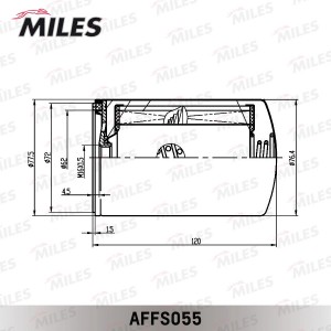 Фильтр топливный MAN/VOLVO/RENAULT/IVECO/SCANIA (MANN WK723, FILTRON PP845) AFFS AFFS055 MILES