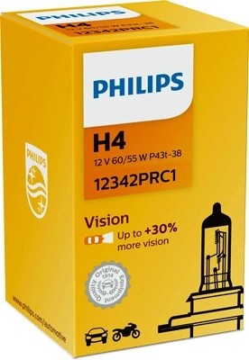 H4 12V-60/55W+30% +30% P43t 12342PRC1 PHILIPS