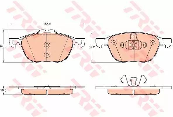 Колодки передние FORD TRANSIT/TOURNEO CONNECT (9/13- ) GDB2043 GDB2043 TRW