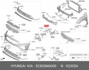 Указатель поворота KIA Cerato (18-) левый OE 92303M6000 HYUNDAI KIA