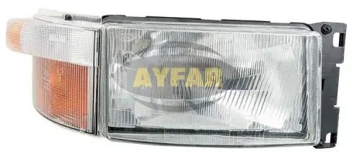 фара ! (E4) левая прямоуг. с указателем поворота лампа H4 Scania 94/114/124/144/ 505609L AYFAR