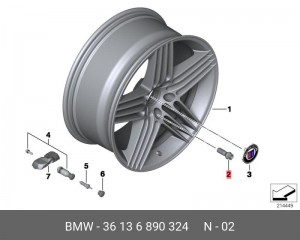 BMW 2008> M14X48,5/30,5X1,25, Конус 36 13 6 890 324 BMW