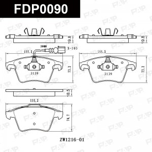 FDP0090 колодки дисковые передние!\ VW T5/Multivan 2.0/3.2/1.9TDi/2.5TDi 03> FDP0090 FAP