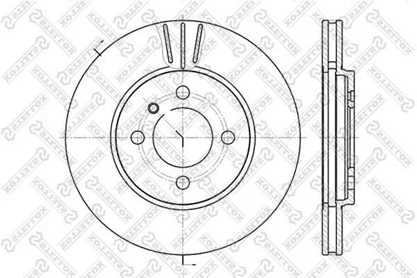 диск тормозной передний!\ BMW E30/Z1 1.6-2.4D M10-M42 82-94 6020-1509V-SX STELLOX